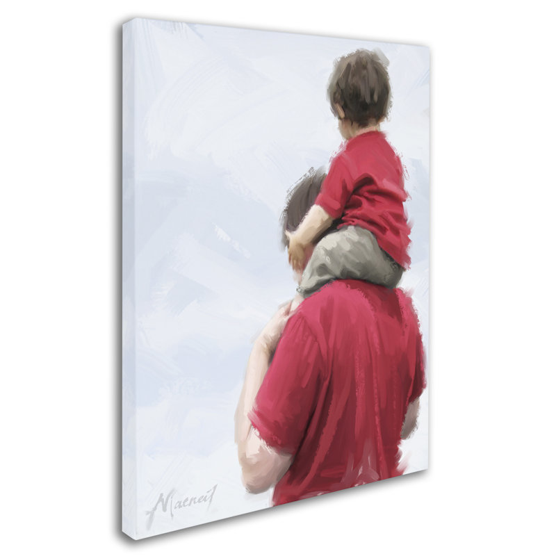 «Père et fils» par Armand, reproduction sur toile, H 24 po x l 18 po x P 2 po