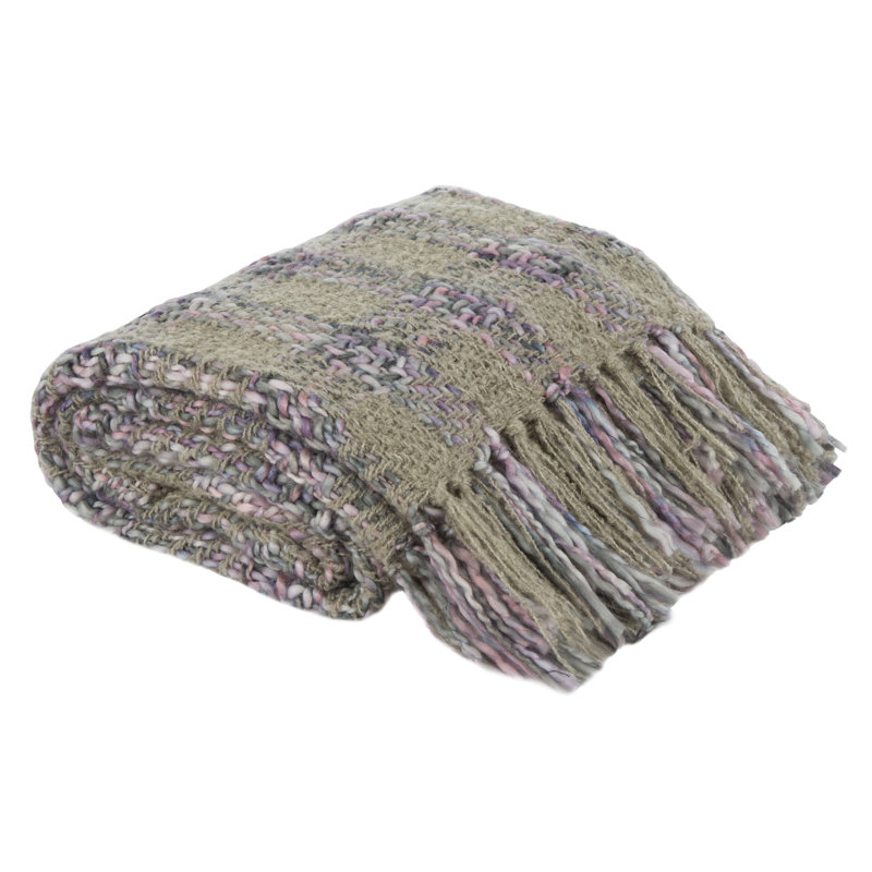 Knitted Throw Blanket, 60" L x 50" W x 1" D