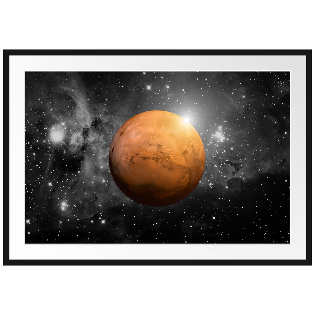 Gerahmtes Poster Planet Mars im Universum