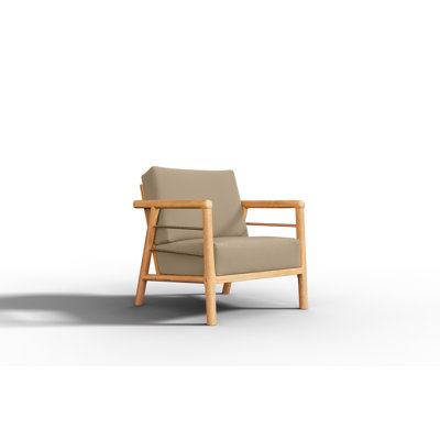 Mesak Teak Outdoor Club Chair with Sunbrella Cushion