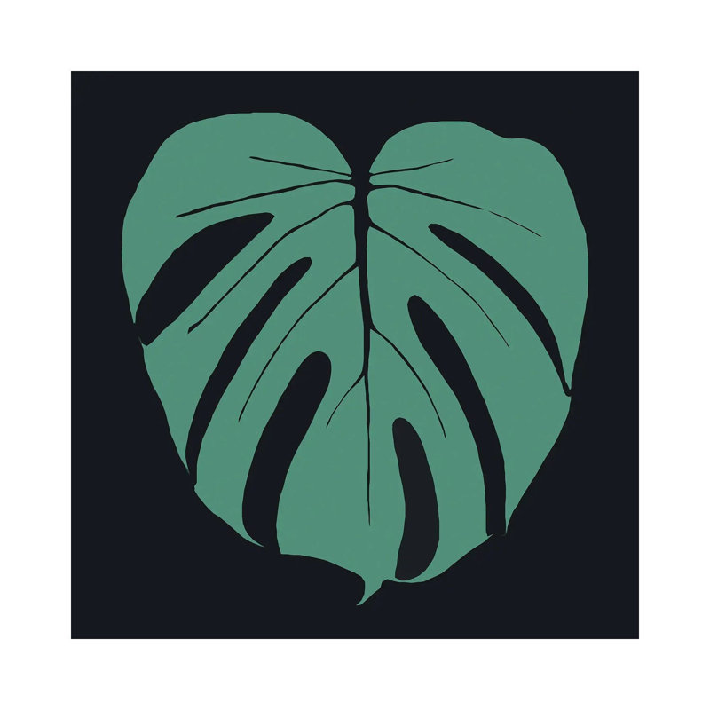 Monstera Plants Illustration 1 Piece Wrapped Canvas Painting, 93.98cm H x 93.98cm W x 1.905cm W