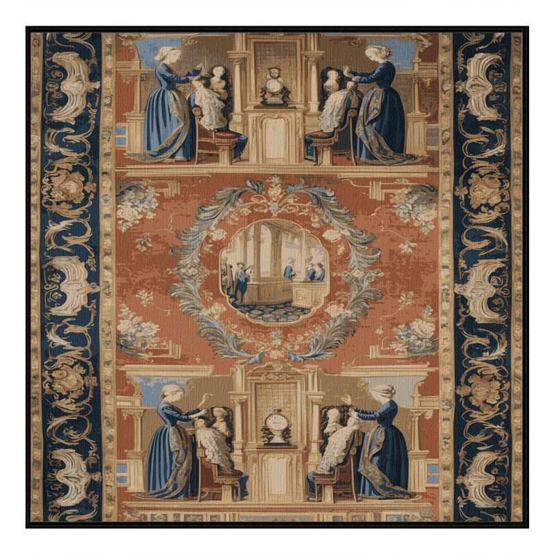 Tapis brun français lavable à la machine, Carré 7 pi