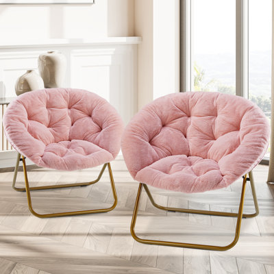 Saucer Chair, chaises de lecture pliantes en fausse fourrure