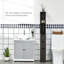 Élégante armoire de rangement pour salle de bain, grande armoire de rangement pour salle de bain, tour à linge autoportante avec tablette et tiroir