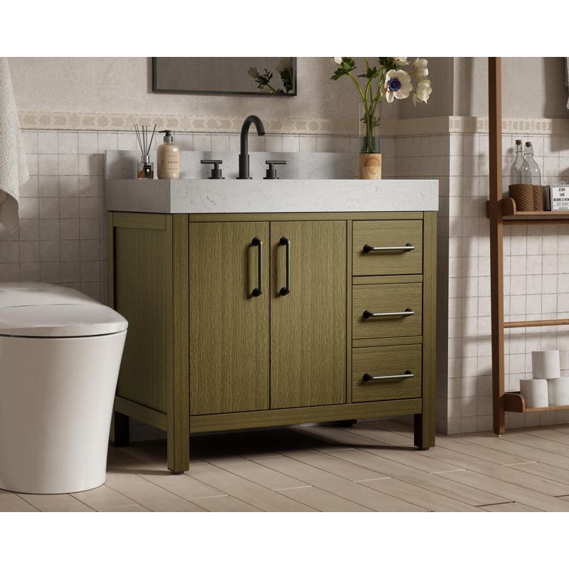 Meuble-lavabo simple 36 po 36 VF60636-BS, Brun châtaigne
