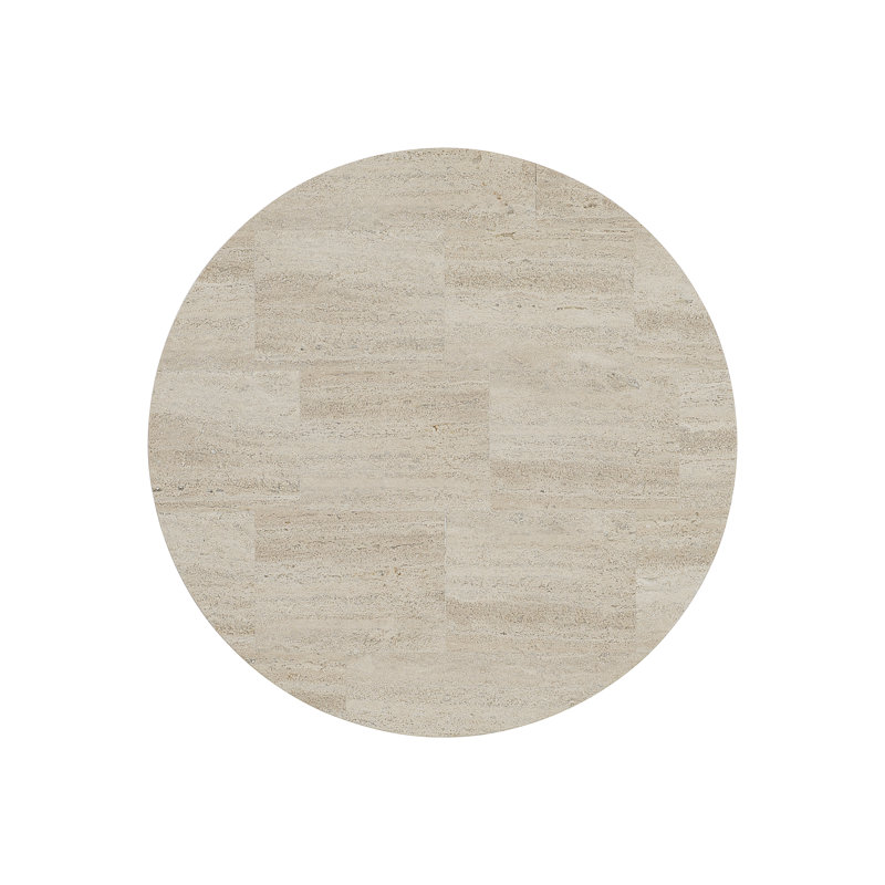 Transitional Black and Beige Stone Top Metal Side Table, 27"