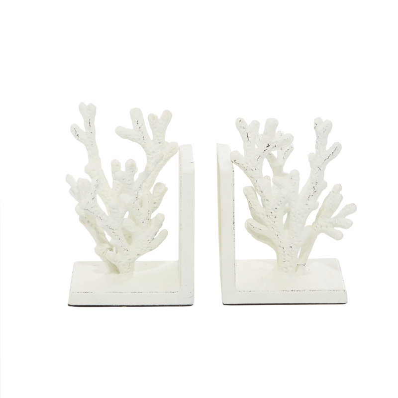 Serre-livres en métal, Blanc, H 7 po x l 15,16 po x P 3,75 po