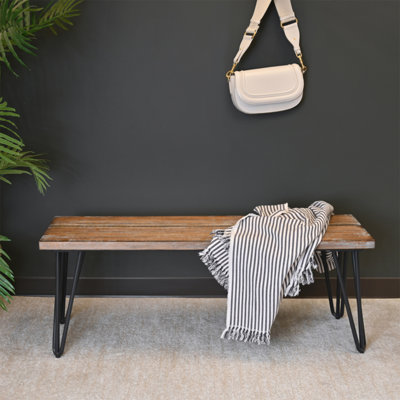 Aryven Industrial Wood Dining Bench