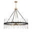 Lustre 12 lumières Santiago en noir mat avec accents laiton chaud