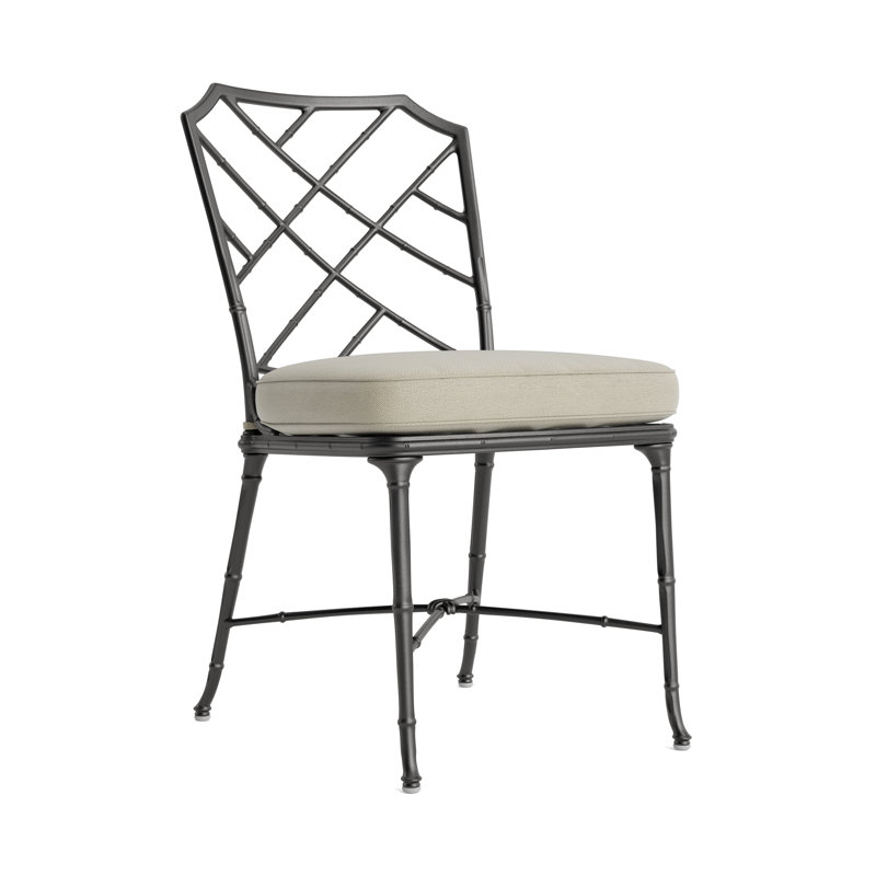 Calcutta Outdoor Dining Side Chair, Fusion Clay, Textured Pewter, Brown
