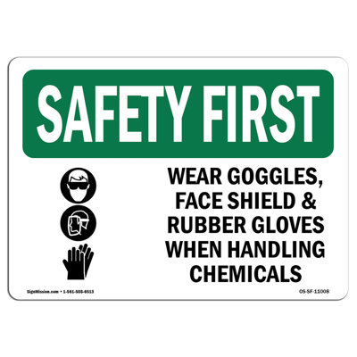 Wear Goggles Face Shield Sign