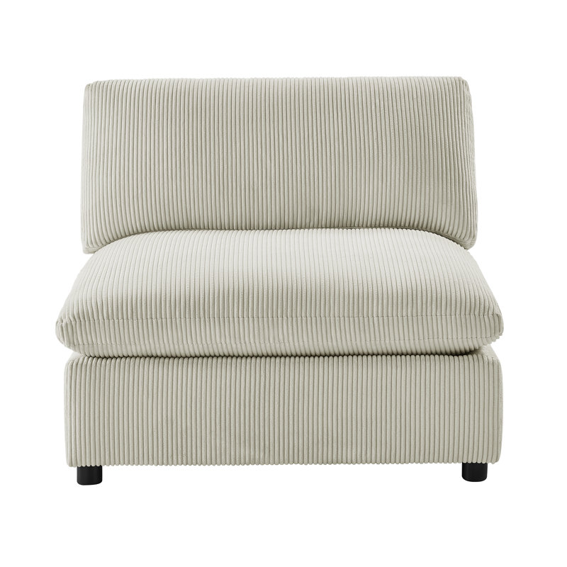Chaise sans accoudoirs confortable et élégante avec pieds amovibles et coussins moelleux pour un espace de vie relaxant