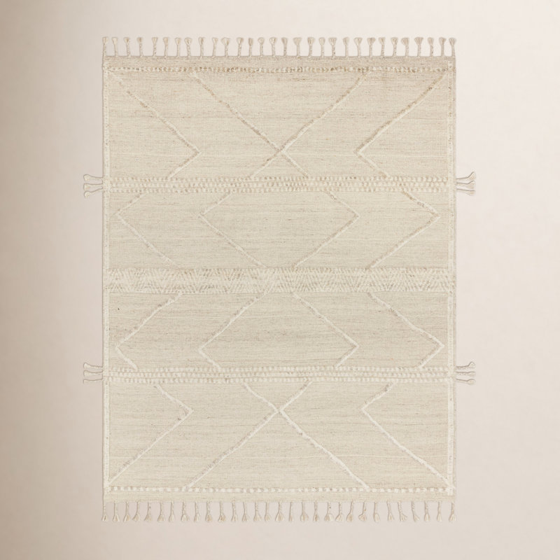 Hanna Hand Knotted Geometric Indoor Rug, Rectangle 9'6" x 13'6"