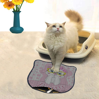 Durable Cat Litter Mat, 15.7 x 19.7 inches | 50% PVC / 50% Polyester, Machine Washable & Vacuum Friendly | Perfect for Easy Cleanup, Non-Slip Design to Keep Your Home Clean & Fresh, Ideal for Pet Owners