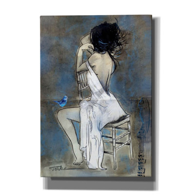 Toile épique «Blue Melody» par Loui Jover, 26 po x 40 po