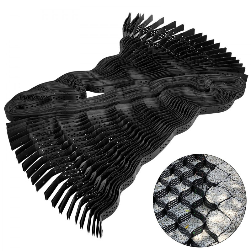 Geo Grid Ground Grid 9x17 ft, Geo Cell Grid 2 Inch Thick, Gravel Grid HDPE Material, Ground Stabilization Grid 1885 LBS Per Sq, Tensile Strength Gravel Ground Grid for Slope Driveways, Garden