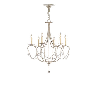 Crystal Lights 6 - Light Candle Style Empire Chandelier with Crystal Accents
