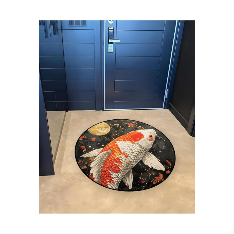 Tapis rond lavable à la machine, Sous-tapis rond 3 pi 3 po inclus