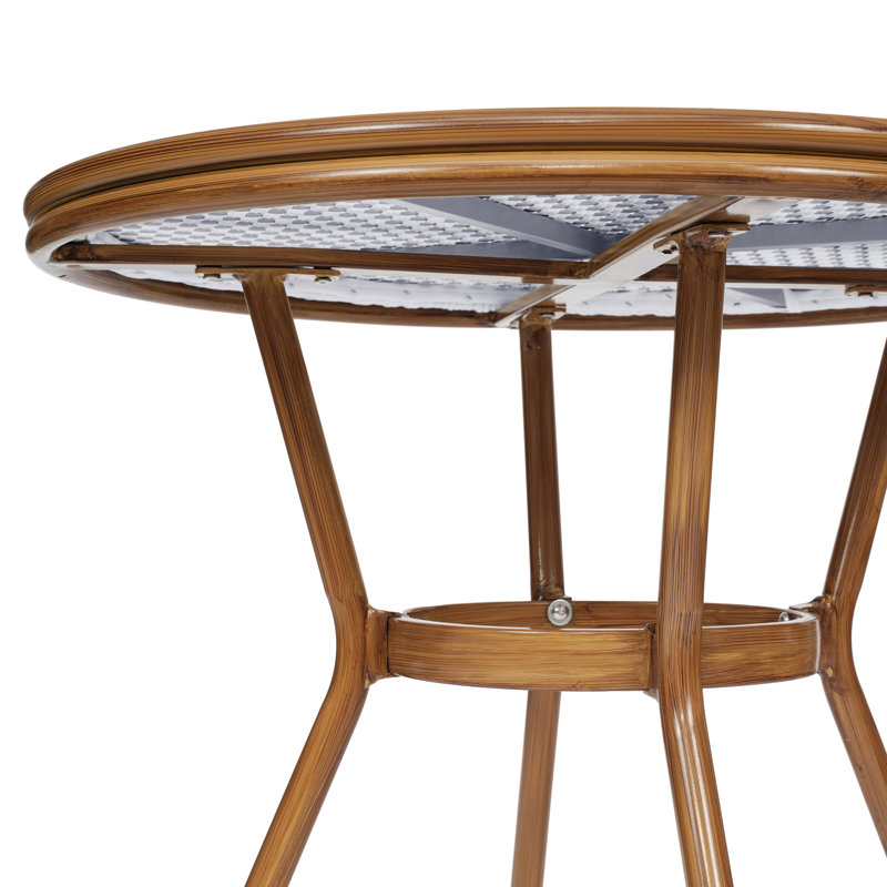 Ensemble bistro commercial avec table et chaise Rylan, Brun / blanc, 3 Pieces: Table, 2 Chairs