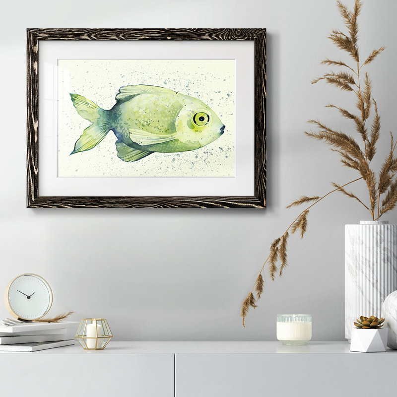" Speckled Freshwater Fish II ", 26" H x 38" W x 1.5" D, Black