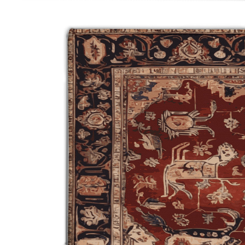 Tapis d'intérieur et d'extérieur brun Persian, Rectangulaire 8 pi x 10 pi