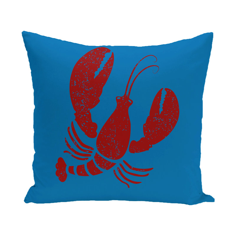 Housse de coussin pour l’extérieur carrée Lobster, 18 po x 18 po, Bleu