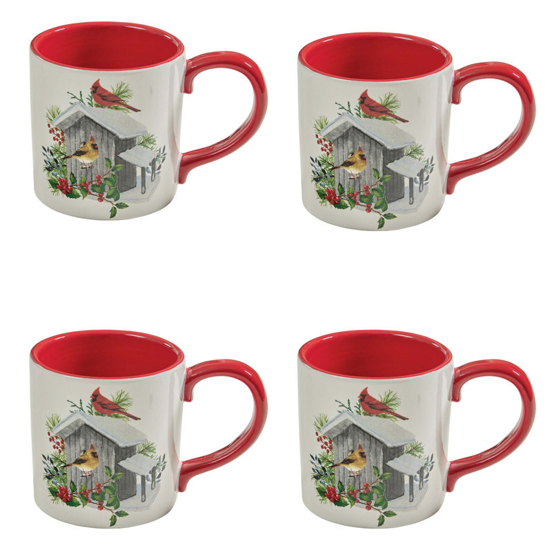  Holiday Cardinal Love Mug Set Of 4