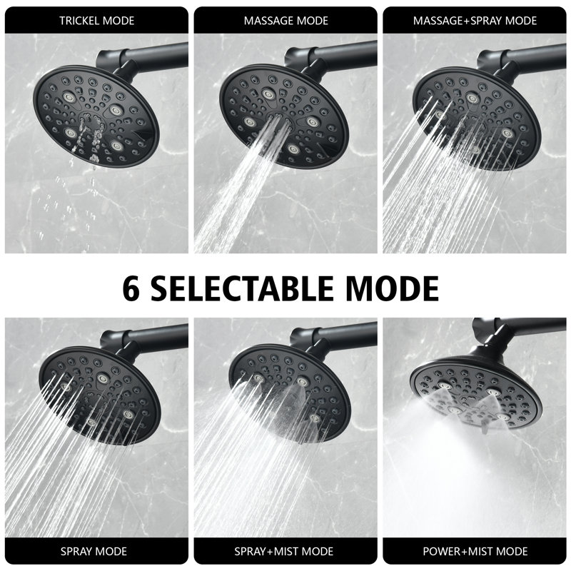 Dual Shower Head Combo Set For Couples with 16 Inch Long Shower Arm, Matte Black