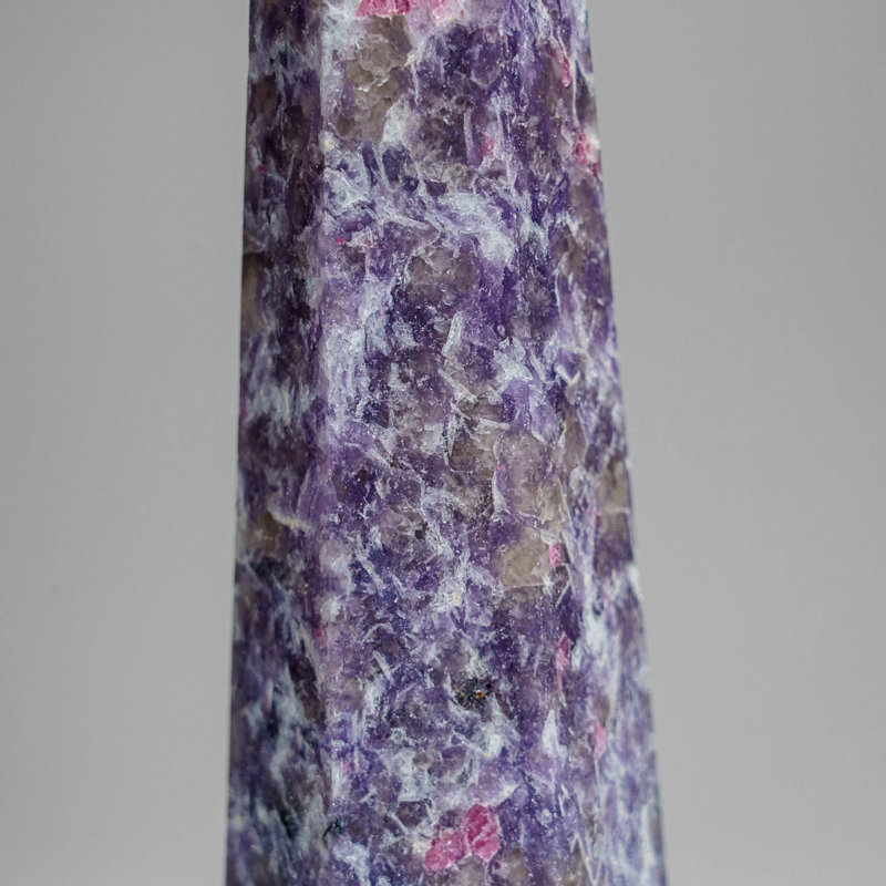 Lepidolite Figurines & Sculptures, 7.5" H x 2" W x 1.75" D, Purple/Gray/Pink