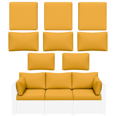 8Pcs Outdoor Cushions Patio Furniture Cushions Replacement Set For 3 Seats