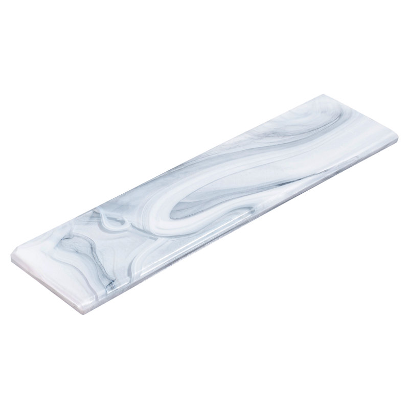 Dosseret de cuisine de style métro en verre poli 3 po x 12 po Barc, salle de bain, douche, piscine, mur et carrelage, Séquoia