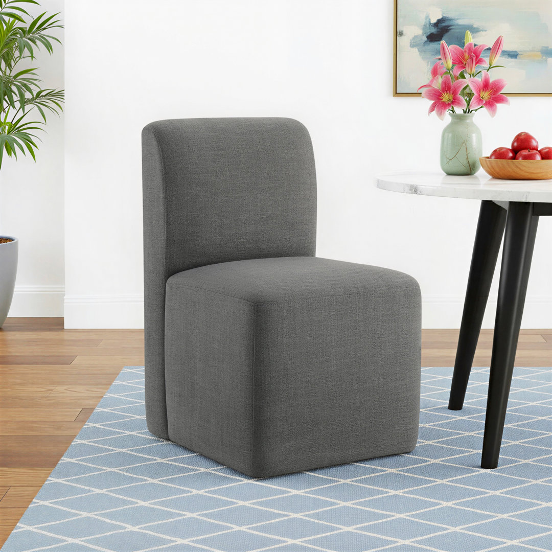 Bralan Polyester Blend Upholstered Side Dining Chair with Casters (Set of 2) Wade Logan® Upholstery 