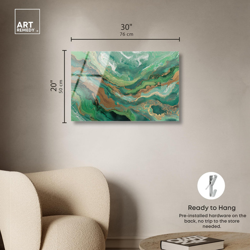 «Gateed Agate I», reproduction d'art acrylique par Art Remedy, H 20 po x l 30 po