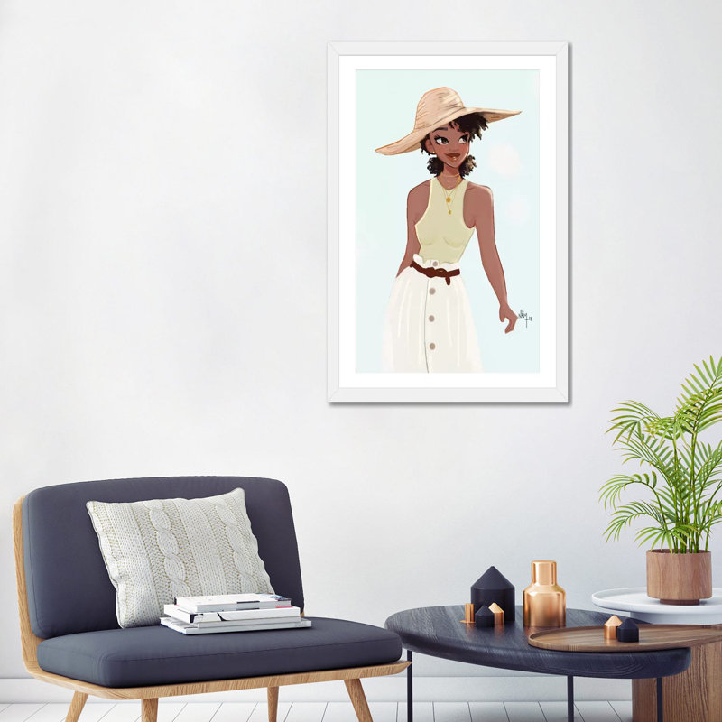 "Tia" par Nicholls Kobi, reproduction d’art, Papier encadré blanc, Blanc, H 32 po x l 24 po x P 1 po
