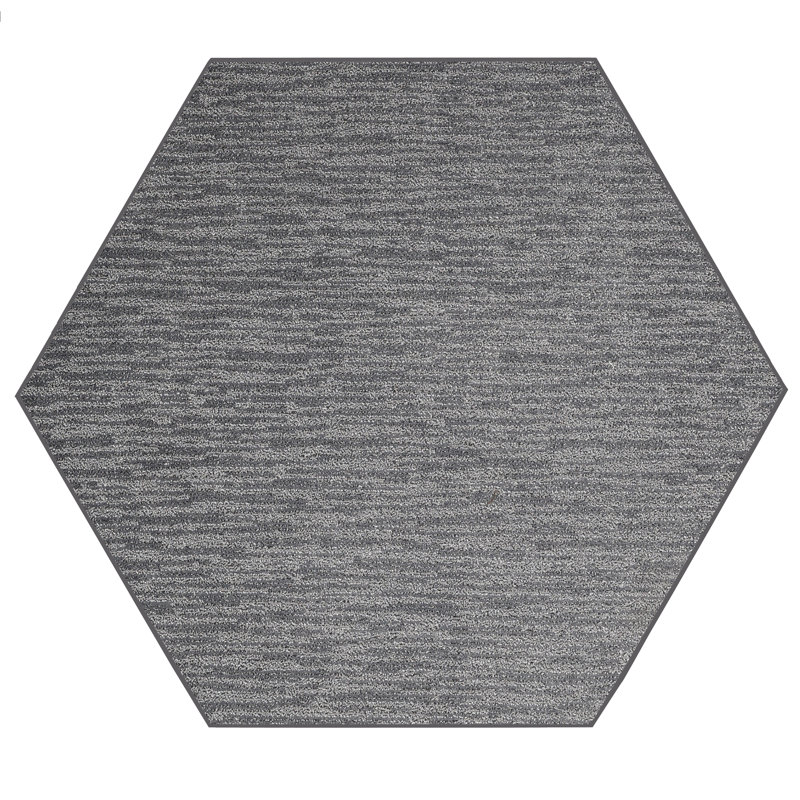 Tapis gris foncé Arvonio, Hexagone 5 pi