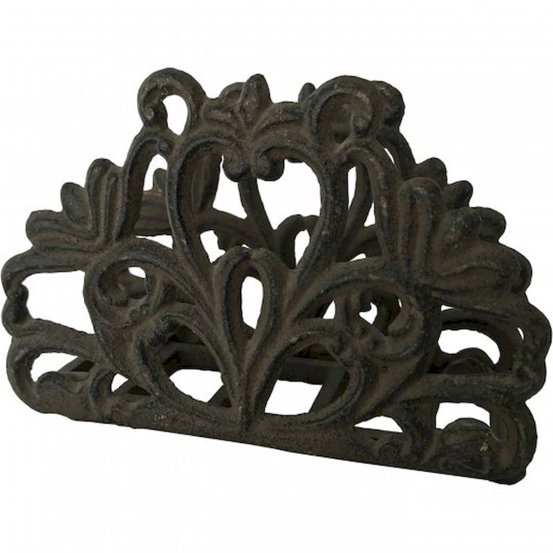 Porte-serviettes à motif floral, Noir