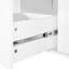 Chariots de cuisine avec rangement interne - 3 tiroirs, 2 tablettes coulissantes, blanc, plateau en bois d'hévéa, rangement optimal, plateau de table de style européen, l 50 po x H 37,2 po, rangement abondant, P 17 po-1850265976
