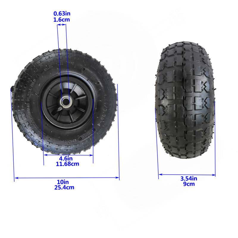 Roues pneumatiques 410/3.50-4  10 pouces