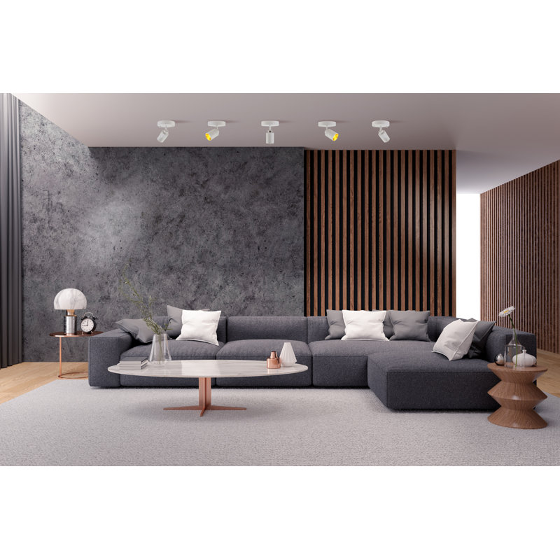  1 - Light 4.7'' Simple Cylinder LED Directional and Spotlight, Sand White