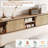 Rattan Bed Frame King With Shelves, Boho King Bed Frame With Shelf Headboard Sliding Door