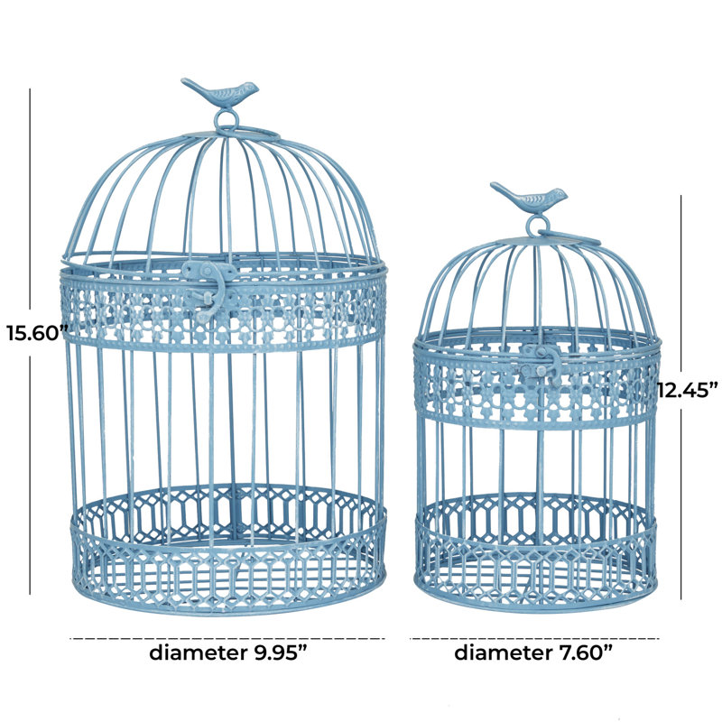 Armbrecht Animals Decorative Bird House Or Cage, Blue