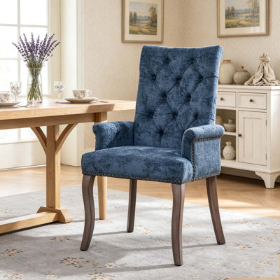 Upholstered Chenille Fabric Accent Dining Chair