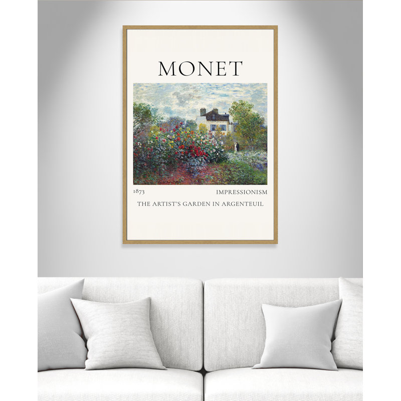 Le jardin de l'artiste à Argenteuil par Claude Monet, Cadre photo naturel naturel, Non, H 41,5 po x l 29,5 po x P 0,75 po