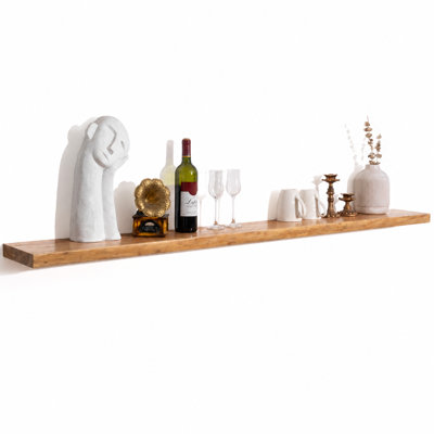 Carsin Irregular Reclaimed Elm Floating Wall Shelf