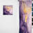 Purple and Gold Marble Ink Clouds I - Fractals Curtain - Velvet Room Darkening - 1 panel-107826358