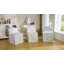 Chaise de meuble-lavabo roulante rembourrée avec roulettes cachées - Tabouret compact sans accoudoirs pour bureau de maquillage, chambre et sièges d'appoint-2094215620