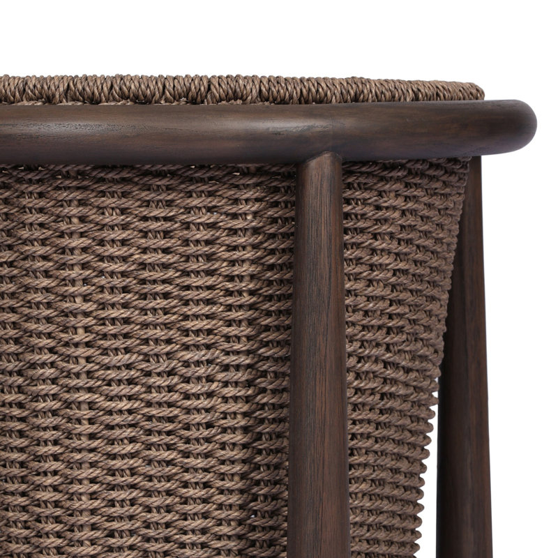 Kernan Basket-Single Twisted Black Hyacinth, Dark Textured Woven