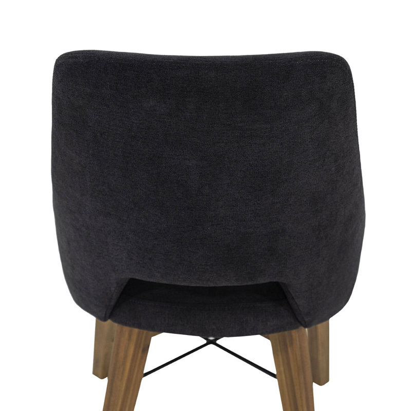 Chaise courbée Claxton - gris graphite / pacane chaude, Graphite Grey