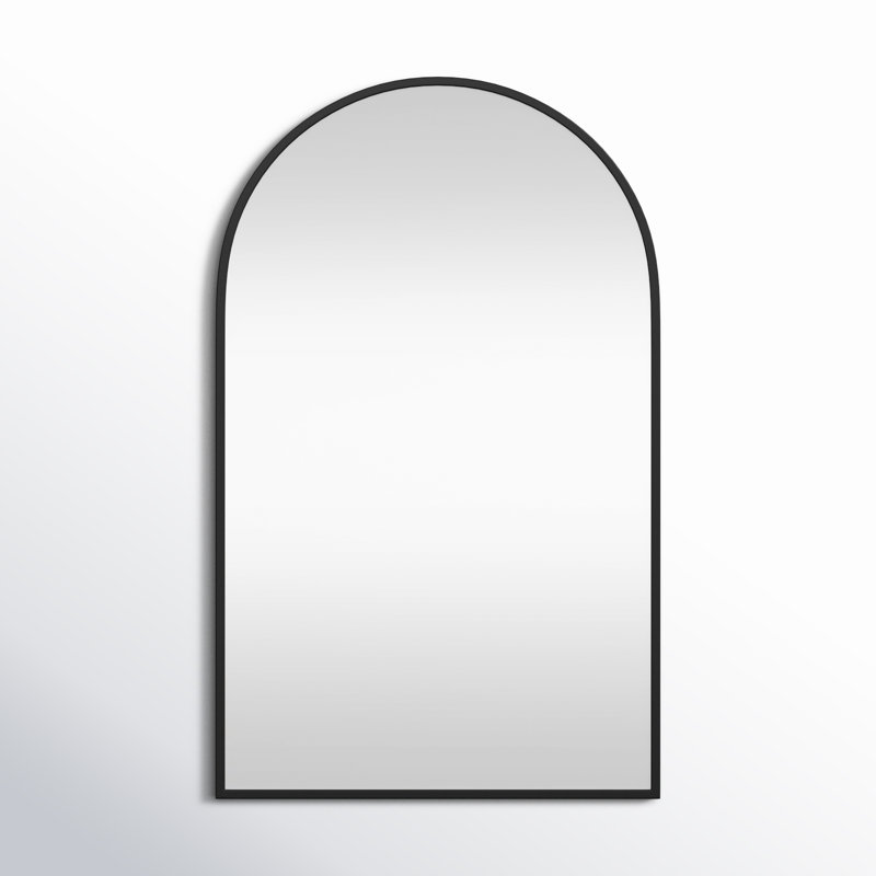 Sabine Metal Arch Wall Mirror, Black, 36" x 22"