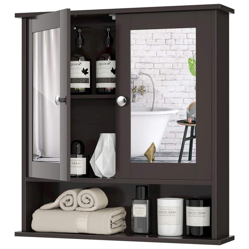 Leshanti Wall Bathroom Cabinet, Brown